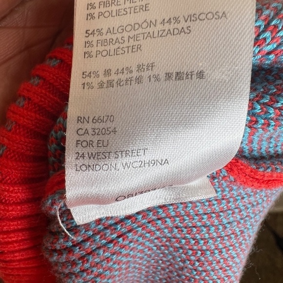 BDG Urban Outfitters Sky High Cropped Sweater Retro Rainbow Mock Neck Sz SM - Picture 8 of 12